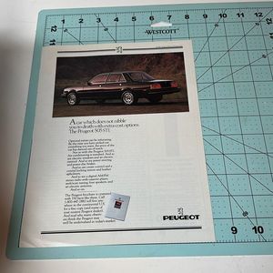 1983 Peugeot 505 STI Print Ad Advertisement Wall Art Decor